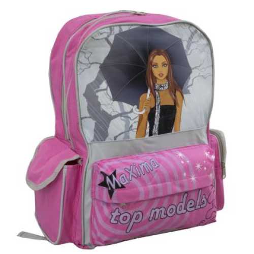 Ученическа раница Maxima, top models, 150679-mx, Розова с апликации, за момичета