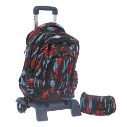 Ученическа раница с количка и несесер Glossy Bird, размери 30х44х27 см