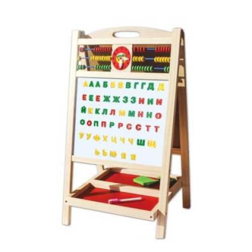 Детска магнитна дъска MAXIMA 88 см двустранна с 55 букви на кирилица