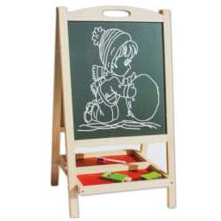 Детска магнитна дъска MAXIMA 88 см двустранна с 55 букви на кирилица