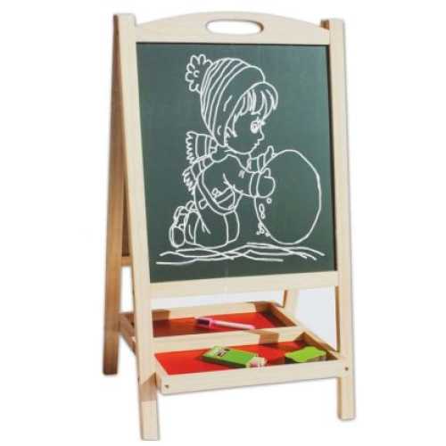 Детска магнитна дъска MAXIMA 88 см двустранна с 55 букви на кирилица