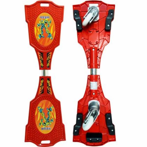 Скейтборд vigorboard (waveboard, rockboard), Алуминиев, Червен