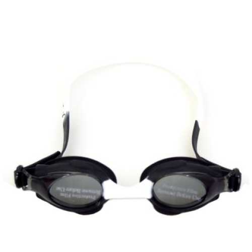 Очила за плуване CONQUEST Детски Черен с бял, UV защита