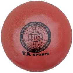 Топка за художествена гимнастика MAXIMA с брокатен ефект червена 18-20 см PVC