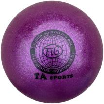 Топка за художествена гимнастика MAXIMA с брокатен ефект лилава 15-16 см PVC