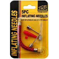 Комплект иглички за помпане на топки, 3 броя, с маркуч и накрайник за гимнастически топки