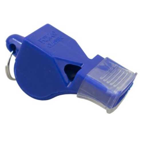 Свирка реферска FOX 40, С връзка и силиконов мундщук, Син