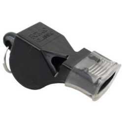 Свирка реферска FOX 40, С връзка и силиконов мундщук, Черен