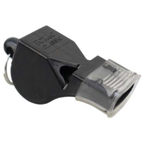 Свирка реферска FOX 40, С връзка и силиконов мундщук, Черен