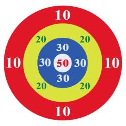 Игра за хвърляне в цел MAXIMA комплект платно 150х150 см и пет топки