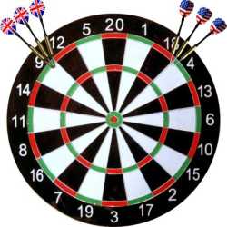 Дартс Maxima, 15.75 инча ,40 см, С метална мрежа и 6 стрели, Двустранен