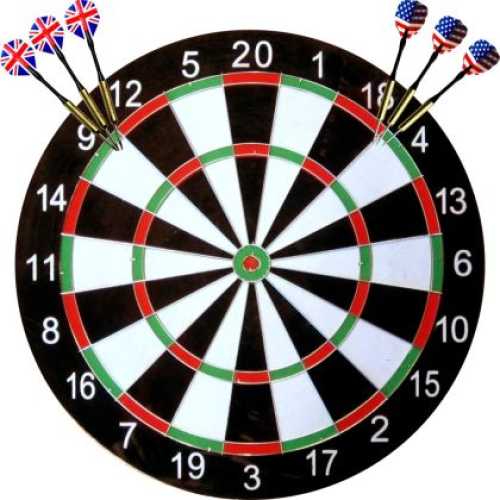 Дартс Maxima, 15.75 инча ,40 см, С метална мрежа и 6 стрели, Двустранен