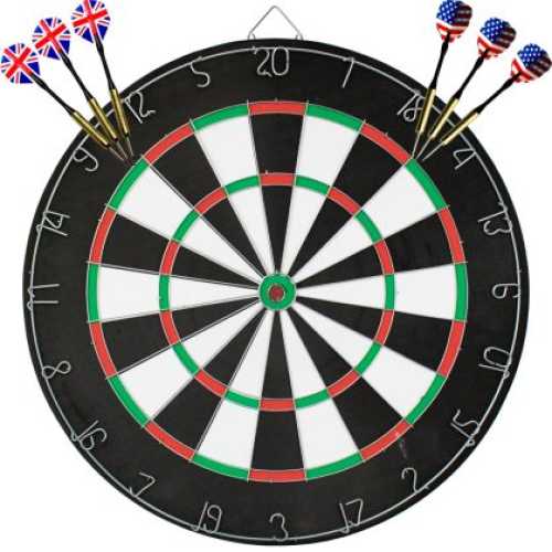 Дартс MAXIMA 45 см с 6 стрели и метална мрежа, двустранен