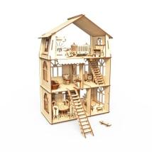 Дървен сглобяем комплект WOODPY Вила с мансарда 40x58x20 см