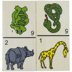 Дървено домино MAXIMA с диви животни 28 плочки