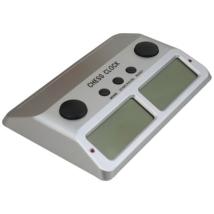 Електронен часовник Maxima за шах и настолни игри с двойни циферблати (сив)