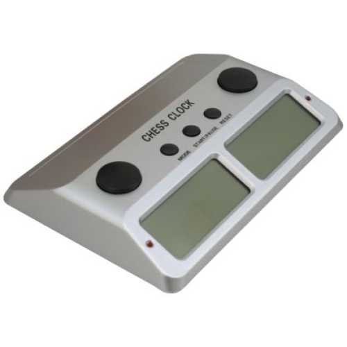Електронен часовник Maxima за шах и настолни игри с двойни циферблати (сив)