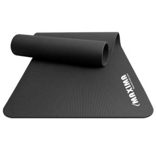 Постелка за гимнастика Maxima, 180x61x1.2 см, NBR, Черна