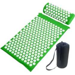 Постелка масажна и възглавница за акупресура, Зелена