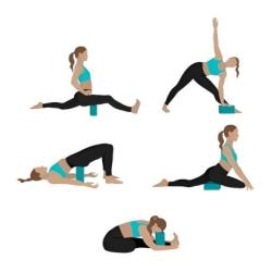 Йога блок MAXIMA 23x15x8 см Син EVA