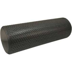 Фоумролер за пилатес и йога Maxima, С повърхност на пъпчици, 45 х Ф15 см, Черен