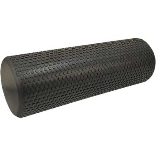 Фоумролер за пилатес и йога Maxima, С повърхност на пъпчици, 45 х Ф15 см, Черен