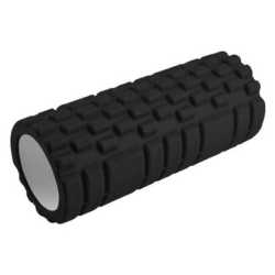 Фоумролер за пилатес и йога Maxima, Черен, С релефна повърхност за масажи, 32.5х13.5х13.5 см