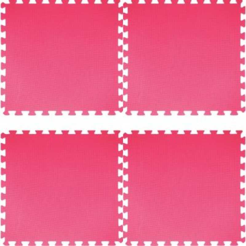 Настилка ЕVA, 61х61х1 см, 4 броя в комплект, 4 розови