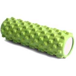 Фоумролер за пилатес и йога Maxima, 45х15х15 см, С грайфери за масажи, Зелен