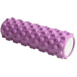 Фоумролер за пилатес и йога MAXIMA, 45 х Ф14 см, С грайфери за масажи, Лилав