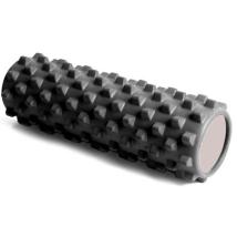 Фоумролер за пилатес и йога Maxima, 45х15х15 см, С грайфери за масажи, Черен