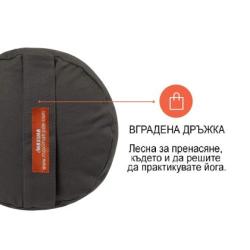 Йога болстер цилиндричен ,възглавница, зафу Maxima, Сив, 71x25x25 см