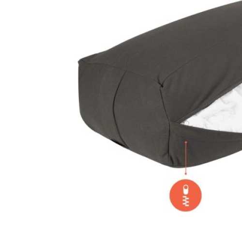 Йога болстер правоъгълен ,възглавница, зафу Maxima, Сив, 61x30x20 см