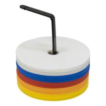 Маркери кръгли Ф15 см с дупка, 30 броя, 5 цвята, комплект с носач