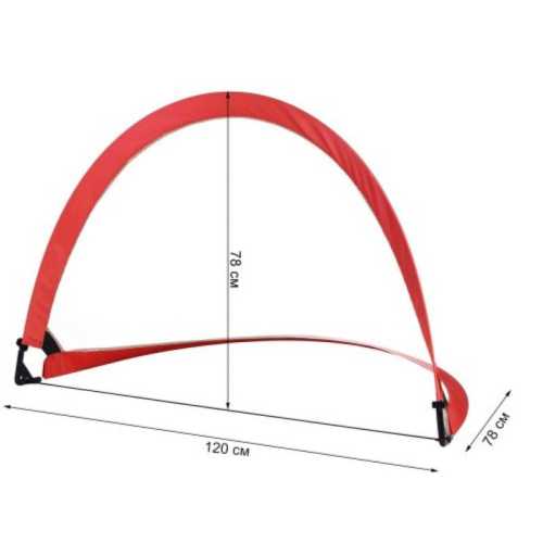 Врата за мини футбол Maxima, POP-UP, 120х78х78 см, Червена