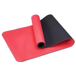Постелка за йога MAXIMA, 182х61х0.6 см, Изработена от TPE, Червен с черен