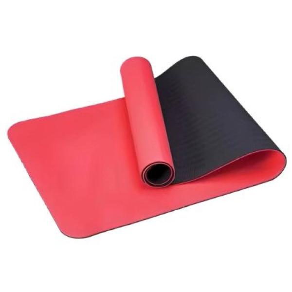 Постелка за йога MAXIMA, 182х61х0.6 см, Изработена от TPE, Червен с черен