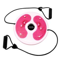 Диск за въртене Maxima, 28 см, С ластици, Бял с розов