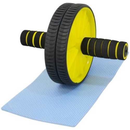 Уред за коремни преси MAXIMA Жълт 28 см с двойно колело