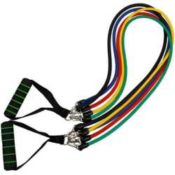 Ластици за упражнения Maxima, Комплект 5 броя с 5 дръжки