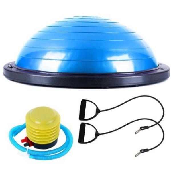 Синя полутопка за баланс BOSU BALL 58.5 см с ластици