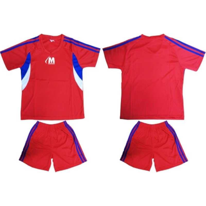 Детски, Екип за футбол, волейбол, хандбал тениска с шорти,червено, бяло и синьо