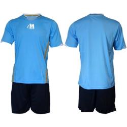 Екип за футбол, волейбол, хандбал тениска с шорти,светло син с черно