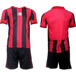 Екип за футбол, волейбол, хандбал, тениска с шорти, червено и черно