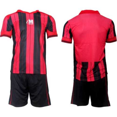 Екип за футбол, волейбол, хандбал, тениска с шорти, червено и черно