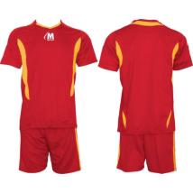 Екип за футбол, волейбол, хандбал, тениска с шорти, червено и жълто