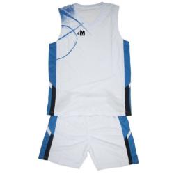 Баскетболен екип бял със синьо