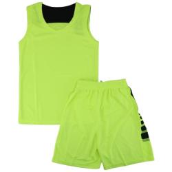Екип за баскетбол неоновозелен с черно
