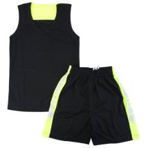 Екип за баскетбол черен с неоновозелено