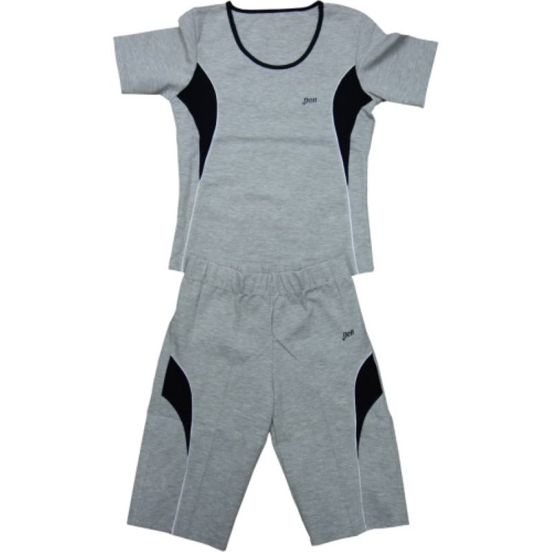 Дамски спортен комплект за фитнес Сив/ Черен